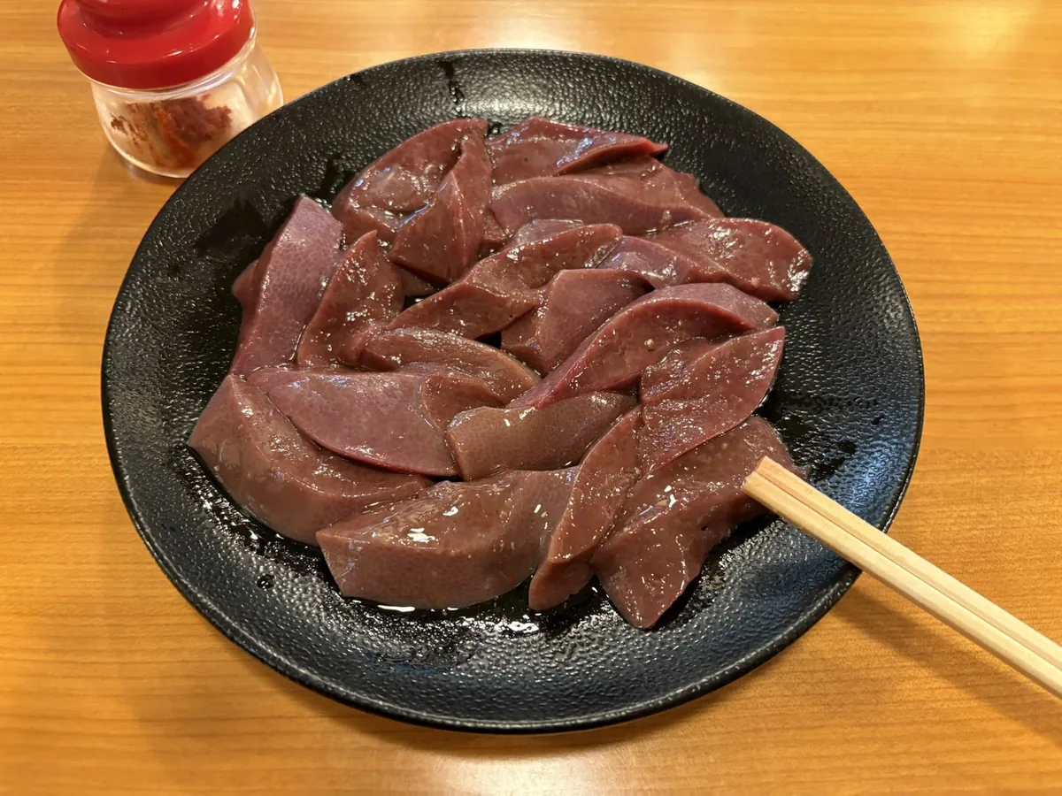 レバー焼の皿